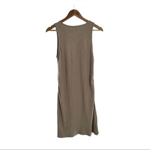 Zara Tan Sleeveless Ribbed Midi Dress